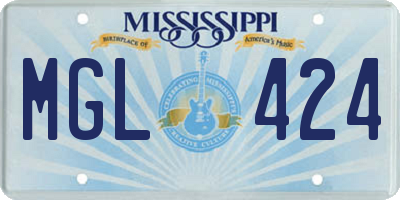 MS license plate MGL424