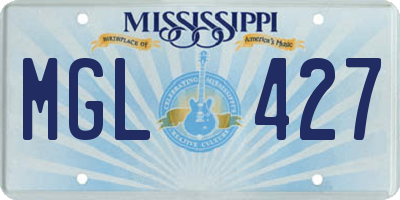 MS license plate MGL427