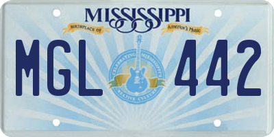 MS license plate MGL442