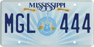 MS license plate MGL444