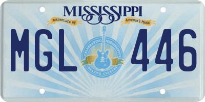 MS license plate MGL446