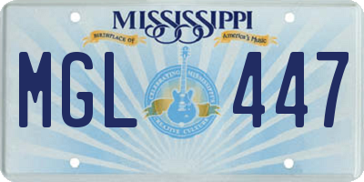 MS license plate MGL447