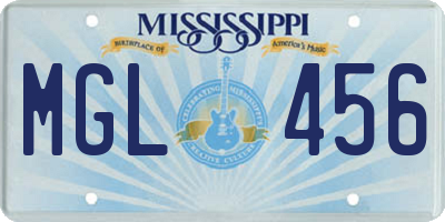 MS license plate MGL456