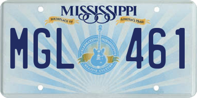 MS license plate MGL461