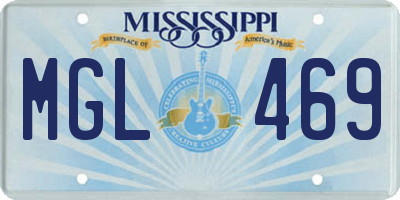 MS license plate MGL469
