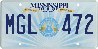 MS license plate MGL472