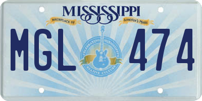 MS license plate MGL474