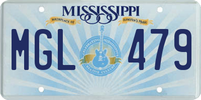 MS license plate MGL479