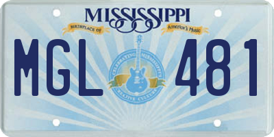 MS license plate MGL481