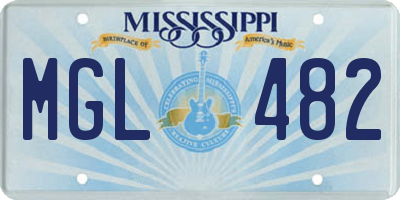 MS license plate MGL482