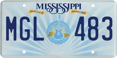 MS license plate MGL483