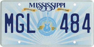MS license plate MGL484