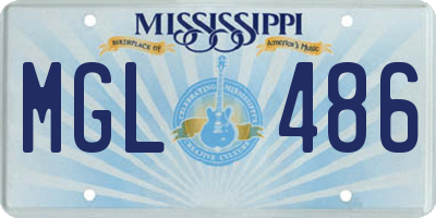 MS license plate MGL486