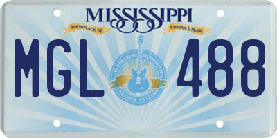 MS license plate MGL488