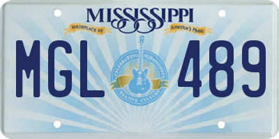 MS license plate MGL489