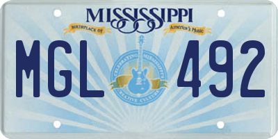 MS license plate MGL492