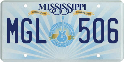 MS license plate MGL506
