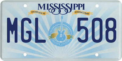 MS license plate MGL508