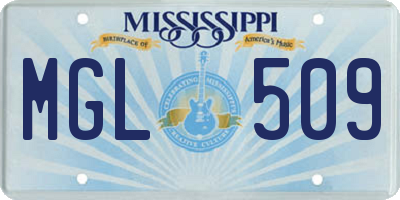 MS license plate MGL509