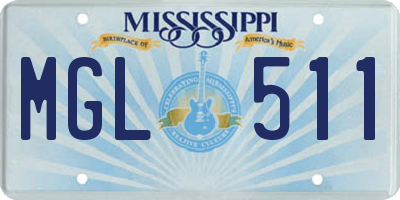 MS license plate MGL511