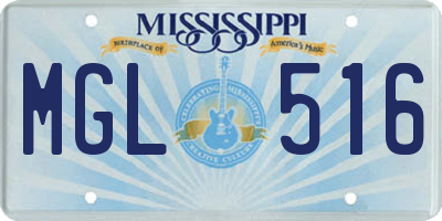 MS license plate MGL516