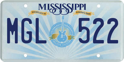 MS license plate MGL522