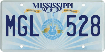 MS license plate MGL528