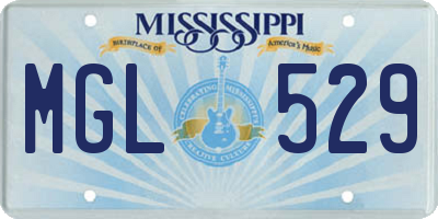 MS license plate MGL529