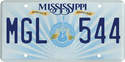 MS license plate MGL544