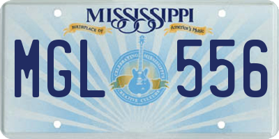 MS license plate MGL556