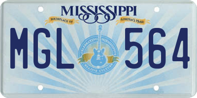 MS license plate MGL564