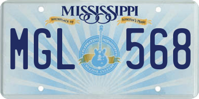 MS license plate MGL568