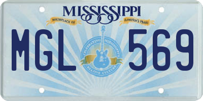 MS license plate MGL569