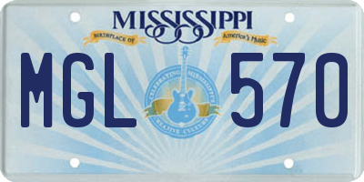 MS license plate MGL570