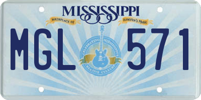 MS license plate MGL571