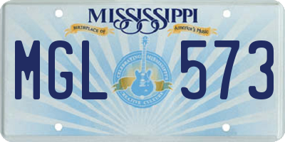 MS license plate MGL573