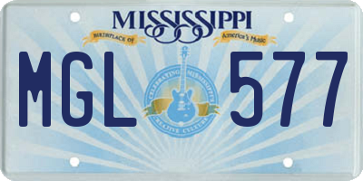 MS license plate MGL577