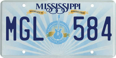 MS license plate MGL584