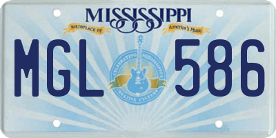 MS license plate MGL586
