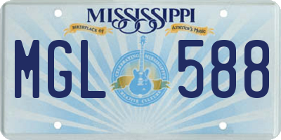 MS license plate MGL588