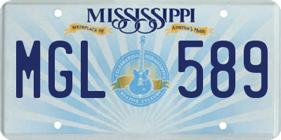 MS license plate MGL589