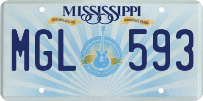 MS license plate MGL593