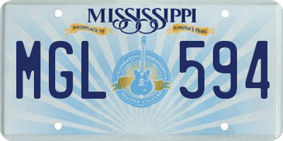 MS license plate MGL594