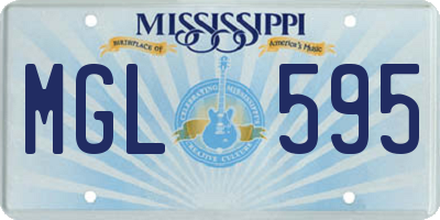 MS license plate MGL595