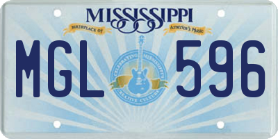 MS license plate MGL596