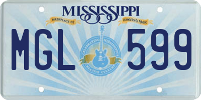 MS license plate MGL599