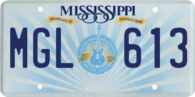MS license plate MGL613