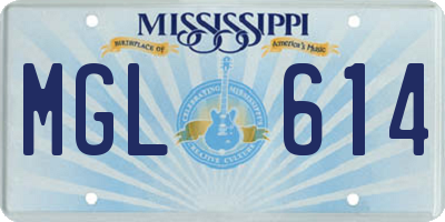 MS license plate MGL614