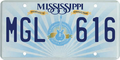 MS license plate MGL616