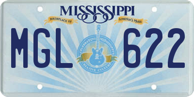 MS license plate MGL622
